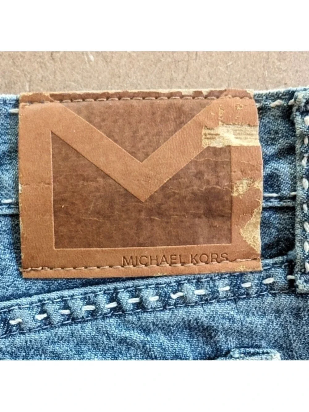 Michael Kors Y2K Light Wash Stitched Seam Flare Jeans Size 4
